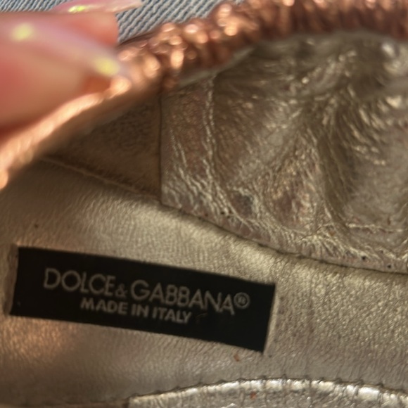 Dolce & Gabbana Metallic Copper Rose Gold Ballerina Flats 37 - Picture 2 of 9